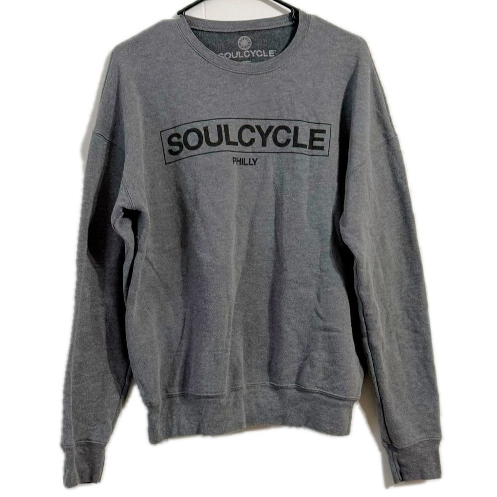 SoulCycle‎ Gray Crewneck Sweater with Textured Cotton Blend